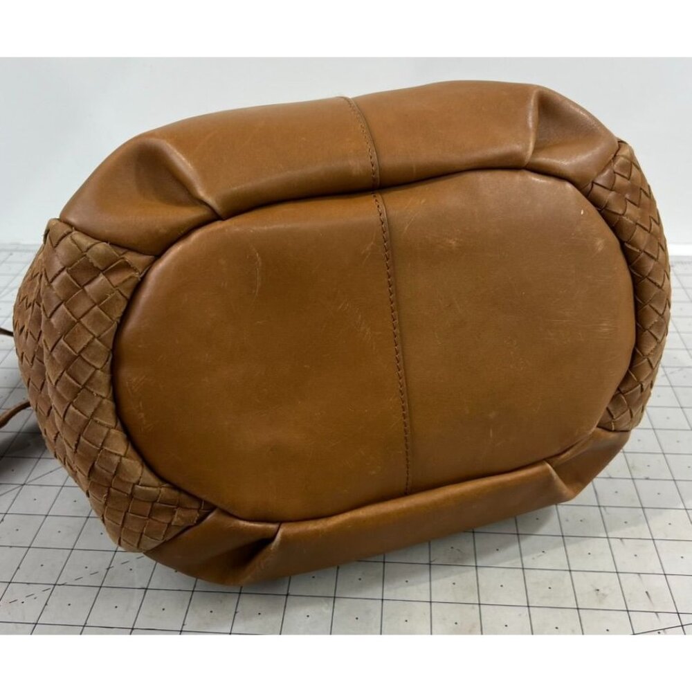 Liebeskind Berlin Jay Leather Hobo Bag Woven Cognac Shoulder Crossbody - Picture 6 of 13